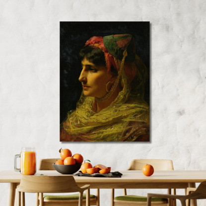 Ritratto Di Una Donna Frederick Arthur Bridgman fab44 quadro stampato su tela