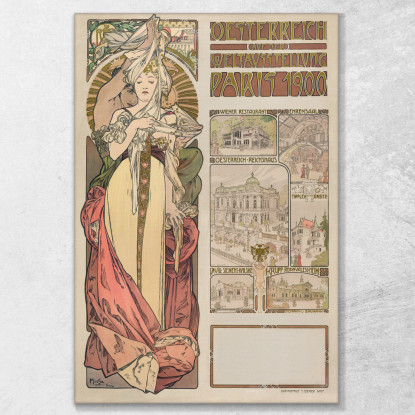 L'Austria All'Esposizione Universale Alphonse Mucha amu18 quadro stampato su tela