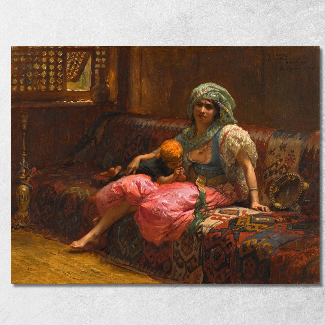 Momenti Teneri Frederick Arthur Bridgman fab52 quadro stampato su tela Momenti Teneri Frederick Arthur Bridgman fab52 quadro stampato su tela