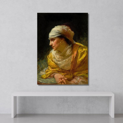 Lo Sguardo Frederick Arthur Bridgman fab56 quadro stampato su tela