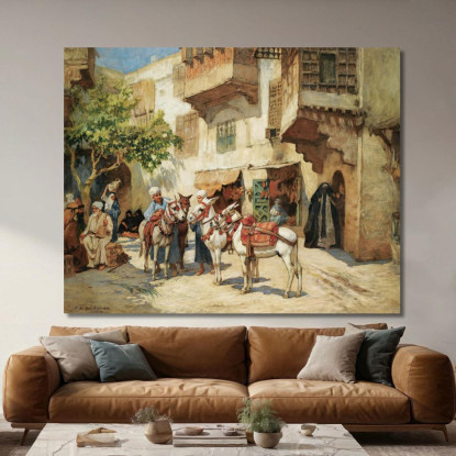 La Piazza Del Mercato 2 Frederick Arthur Bridgman fab57 quadro stampato su tela