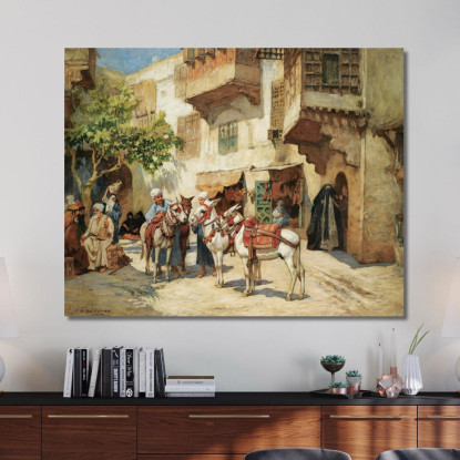 La Piazza Del Mercato 2 Frederick Arthur Bridgman fab57 quadro stampato su tela