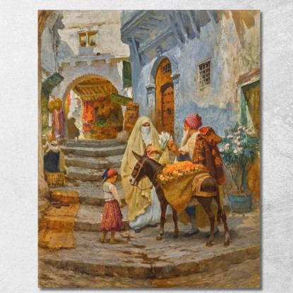 Il Venditore Di Arance Frederick Arthur Bridgman fab60 quadro stampato su tela