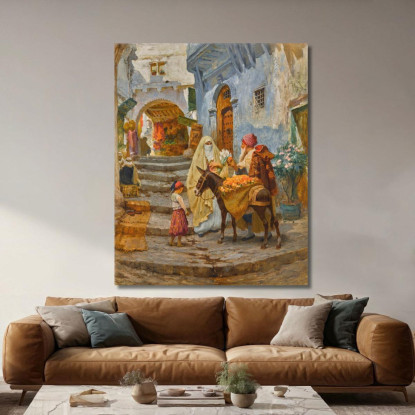 Il Venditore Di Arance Frederick Arthur Bridgman fab60 quadro stampato su tela