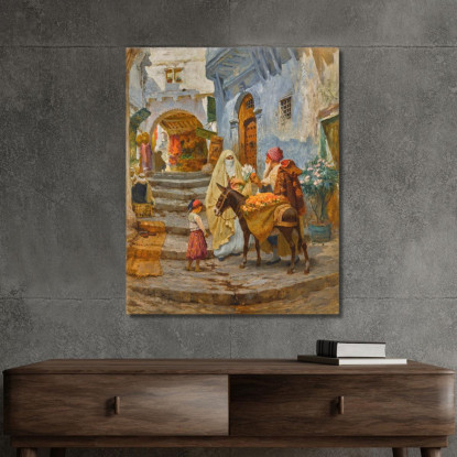 Il Venditore Di Arance Frederick Arthur Bridgman fab60 quadro stampato su tela