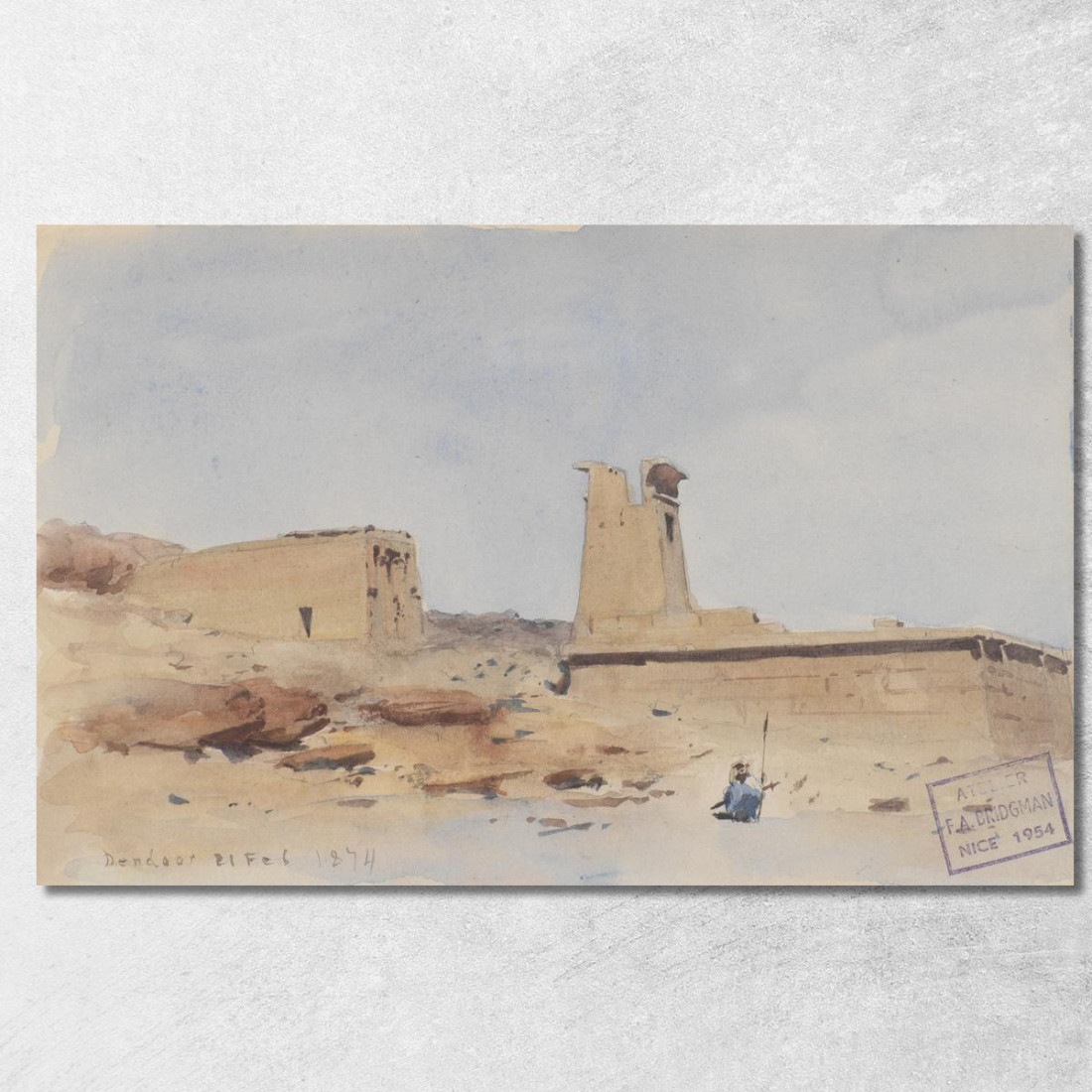Il Tempio Di Dendur Che Mostra Il Pilone E La Terrazza Frederick Arthur Bridgman fab64 quadro stampato su tela Il Tempio Di Dendur Che Mostra Il Pilone E La Terrazza Frederick Arthur Bridgman fab64 quadro stampato su tela