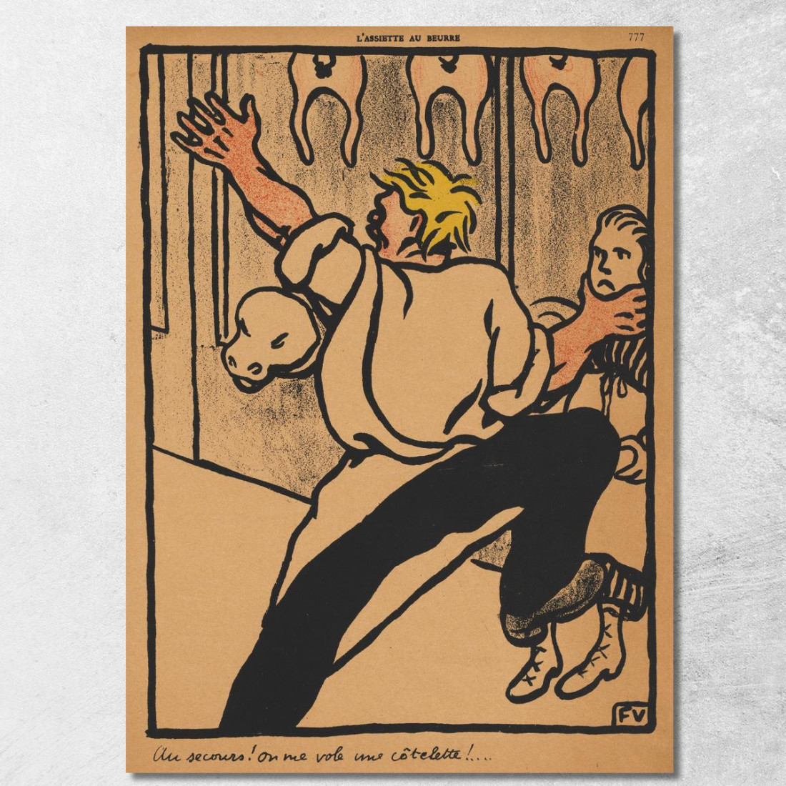 Aiuto Crimini E Punizioni! Mi Hanno Rubato La Cotoletta! Félix Vallotton fvl11 quadro stampato su tela Aiuto Crimini E Punizioni! Mi Hanno Rubato La Cotoletta! Félix Vallotton fvl11 quadro stampato su tela