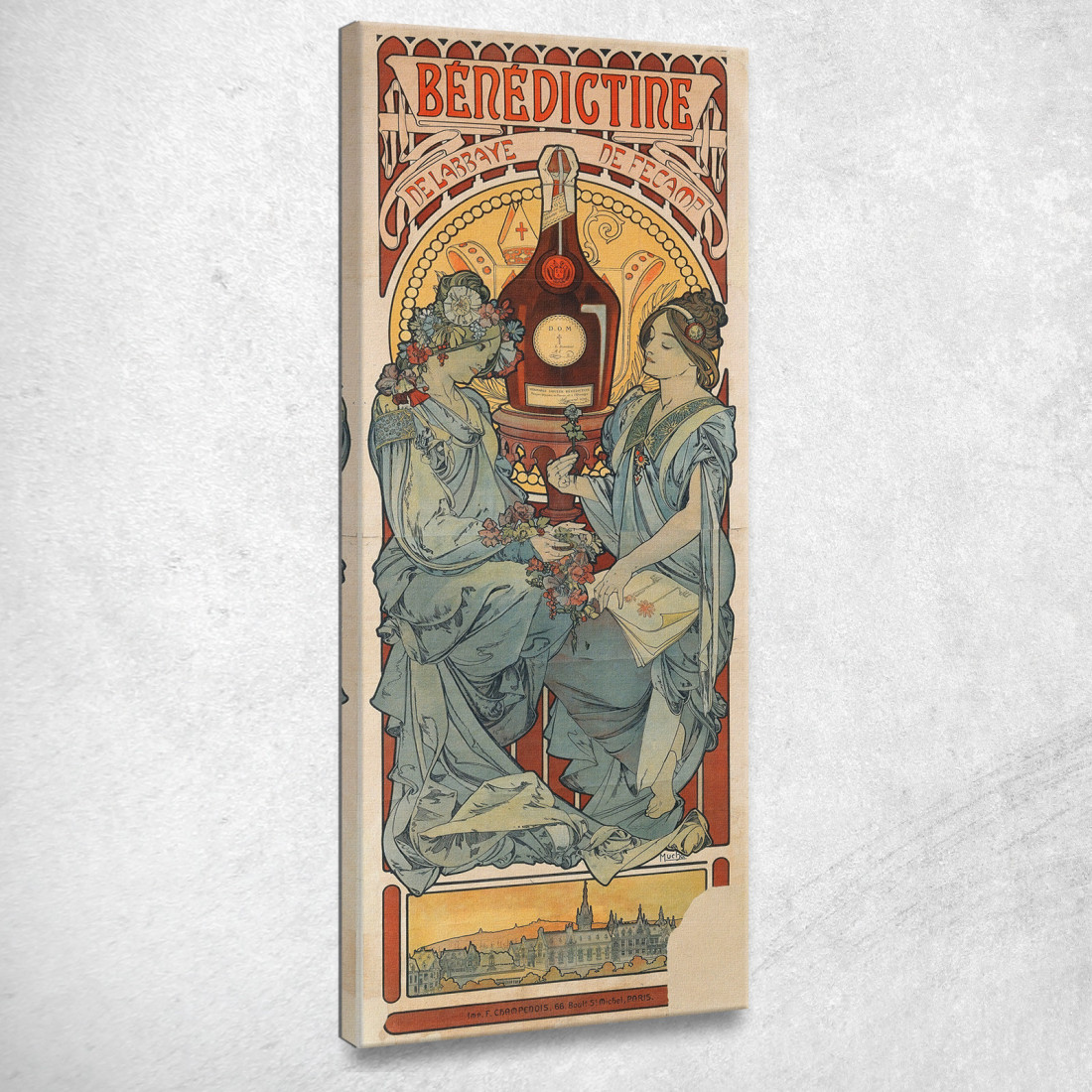 Benedettino Alphonse Mucha amu25 quadro stampato su tela Benedettino Alphonse Mucha amu25 quadro stampato su tela