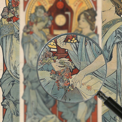 Benedettino Alphonse Mucha amu25 quadro stampato su tela