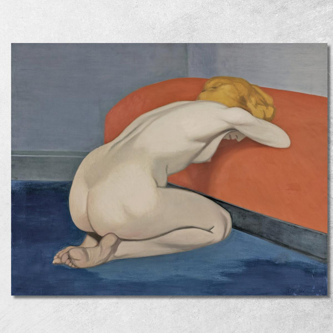 Donna Nuda Inginocchiata Davanti A Un Divano Rosso Félix Vallotton fvl39 quadro stampato su tela Donna Nuda Inginocchiata Davanti A Un Divano Rosso Félix Vallotton fvl39 quadro stampato su tela