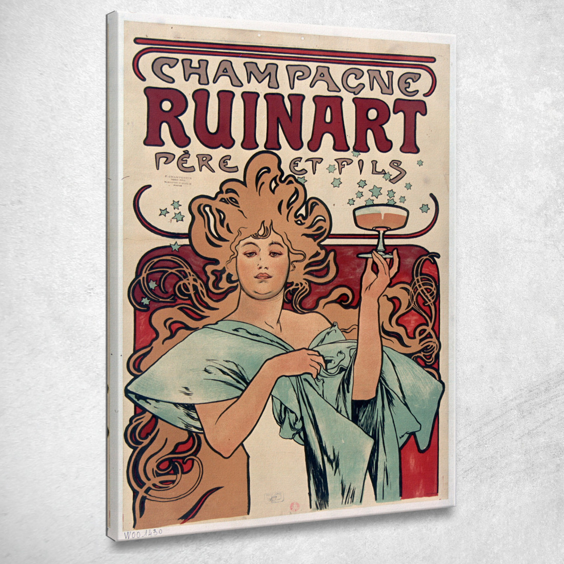 Champagne Ruinart Père Et Fils Alphonse Mucha amu27 quadro stampato su tela Champagne Ruinart Père Et Fils Alphonse Mucha amu27 quadro stampato su tela
