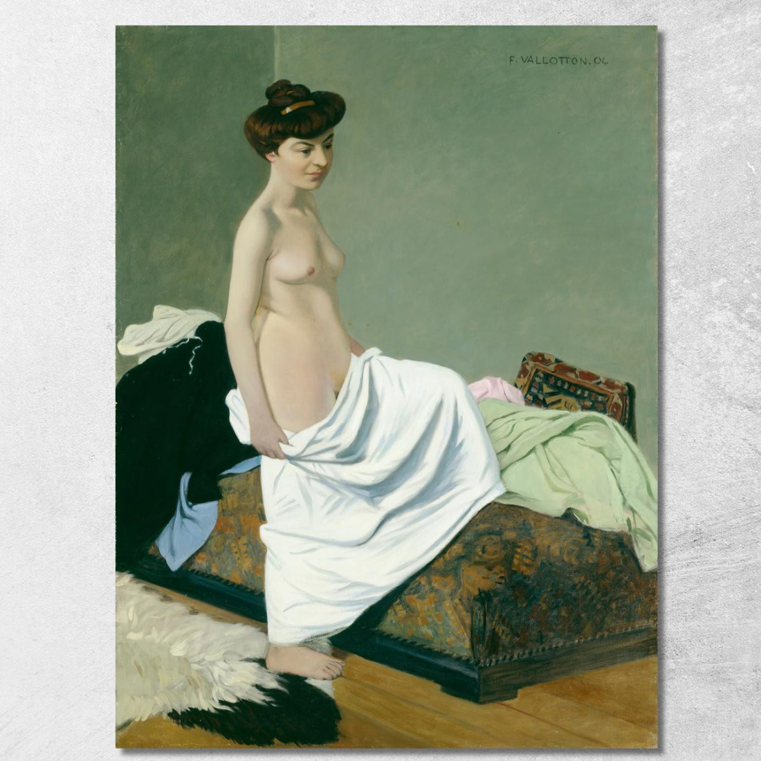 Abito Nudo In Piedi Sul Ginocchio Félix Vallotton fvl46 quadro stampato su tela Abito Nudo In Piedi Sul Ginocchio Félix Vallotton fvl46 quadro stampato su tela