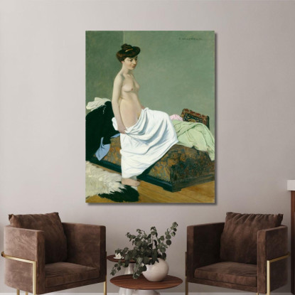 Abito Nudo In Piedi Sul Ginocchio Félix Vallotton fvl46 quadro stampato su tela