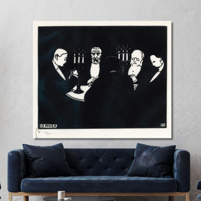 Il Gioco Del Poker Félix Vallotton fvl60 quadro stampato su tela