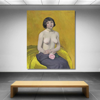 Donna Con Rosa Félix Vallotton fvl70 quadro stampato su tela