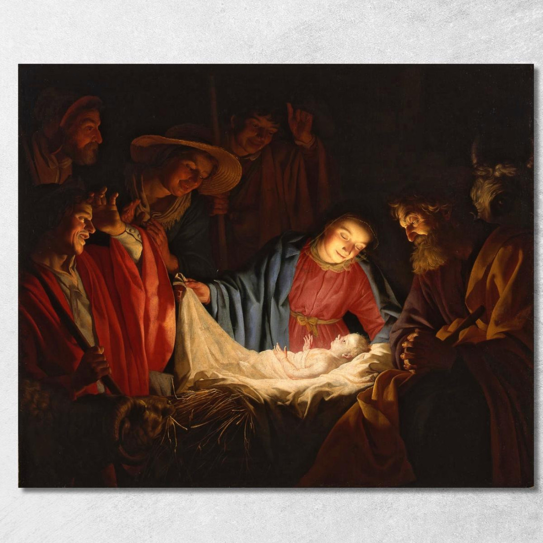 Adorazione Dei Pastori Gerard van Honthorst gvh8 quadro stampato su tela Adorazione Dei Pastori Gerard van Honthorst gvh8 quadro stampato su tela