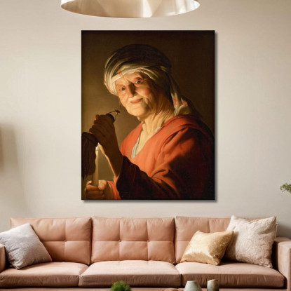 Un'Anziana Signora Gerard van Honthorst gvh10 quadro stampato su tela