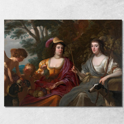 Doppio Ritratto Di Amalia Van Solms E Charlotte De La Trémoïlle Gerard van Honthorst gvh17 quadro stampato su tela