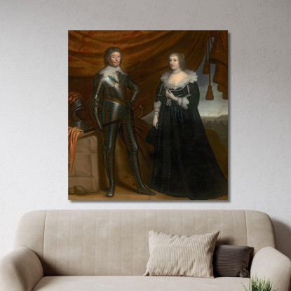 Doppio Ritratto Di Frederik Hendrik E Amalia Di Solms-Braunfels Gerard van Honthorst gvh18 quadro stampato su tela