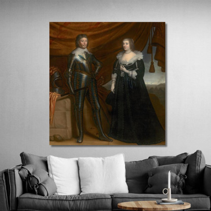 Doppio Ritratto Di Frederik Hendrik E Amalia Di Solms-Braunfels Gerard van Honthorst gvh18 quadro stampato su tela