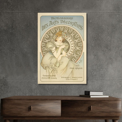 Dizionario Delle Arti Decorative Alphonse Mucha amu35 quadro stampato su tela