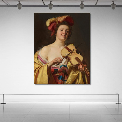 Il Suonatore Di Violino Gerard van Honthorst gvh57 quadro stampato su tela