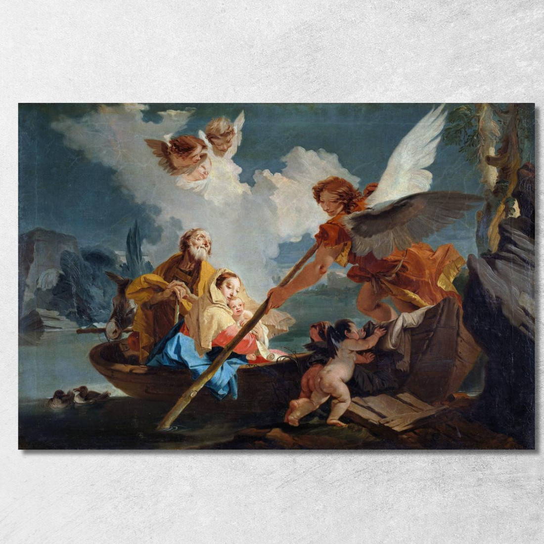 Fuga In Egitto Giovanni Battista Tiepolo gbt19 quadro stampato su tela Fuga In Egitto Giovanni Battista Tiepolo gbt19 quadro stampato su tela