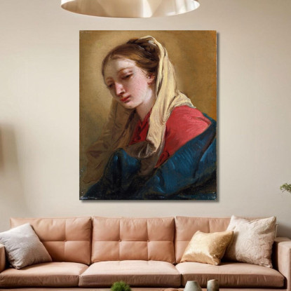 Maria Maddalena In Vista Di Tre Quarti Velata In Un Panno Bianco Giovanni Battista Tiepolo gbt24 quadro stampato su tela