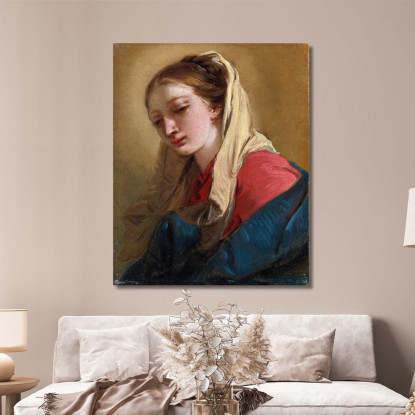 Maria Maddalena In Vista Di Tre Quarti Velata In Un Panno Bianco Giovanni Battista Tiepolo gbt24 quadro stampato su tela