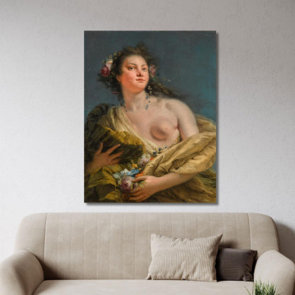 Ritratto Di Una Signora Come Flora Giovanni Battista Tiepolo gbt25 quadro stampato su tela