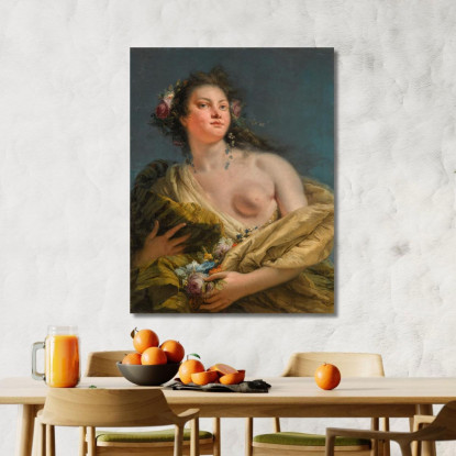 Ritratto Di Una Signora Come Flora Giovanni Battista Tiepolo gbt25 quadro stampato su tela