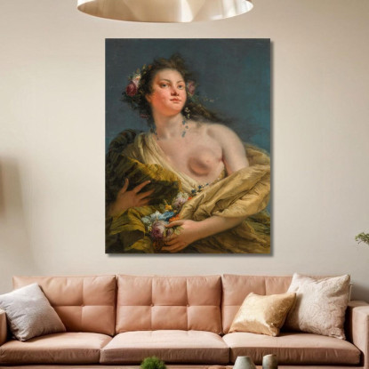 Ritratto Di Una Signora Come Flora Giovanni Battista Tiepolo gbt25 quadro stampato su tela