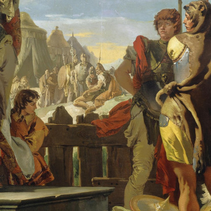 La Regina Zenobia Si Rivolge Ai Suoi Soldati Giovanni Battista Tiepolo gbt26 quadro stampato su tela