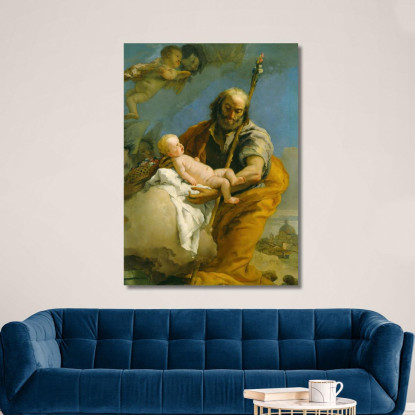 San Giuseppe E Il Cristo Bambino Giovanni Battista Tiepolo gbt30 quadro stampato su tela