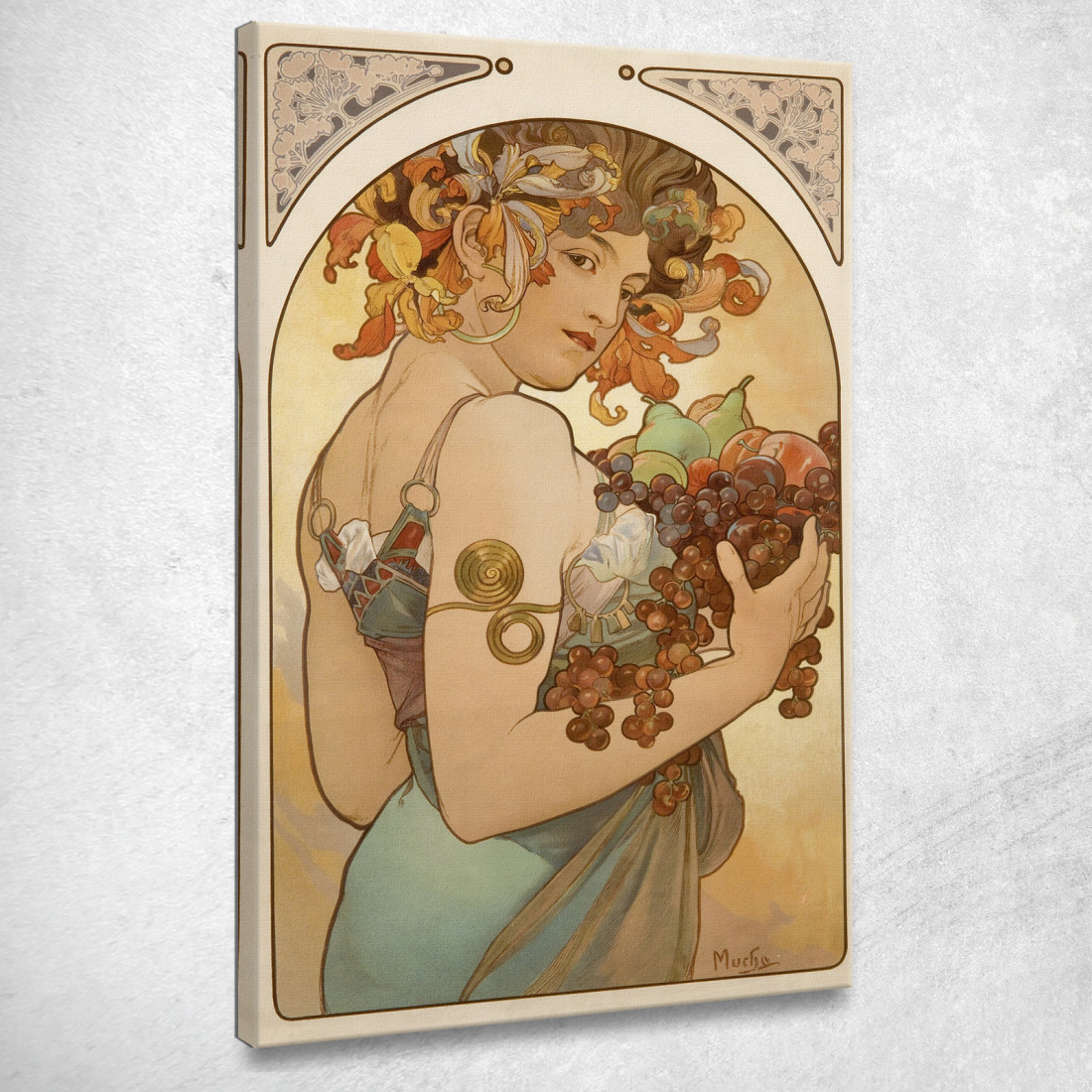 Frutta 1897 Alphonse Mucha amu45 quadro stampato su tela Frutta 1897 Alphonse Mucha amu45 quadro stampato su tela