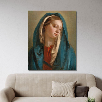 La Madonna È Rivolta Frontalmente E Indossa Un Mantello Blu Giovanni Battista Tiepolo gbt49 quadro stampato su tela