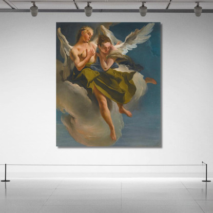 Due Angeli In Volo Giovanni Battista Tiepolo gbt54 quadro stampato su tela