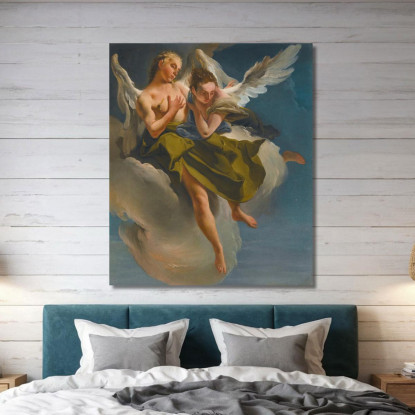 Due Angeli In Volo Giovanni Battista Tiepolo gbt54 quadro stampato su tela