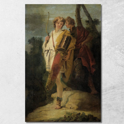 Giovane Con Arco E Grande Faretra E Il Suo Compagno Con Uno Scudo Giovanni Battista Tiepolo gbt57 quadro stampato su tela