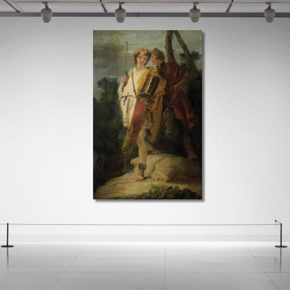 Giovane Con Arco E Grande Faretra E Il Suo Compagno Con Uno Scudo Giovanni Battista Tiepolo gbt57 quadro stampato su tela