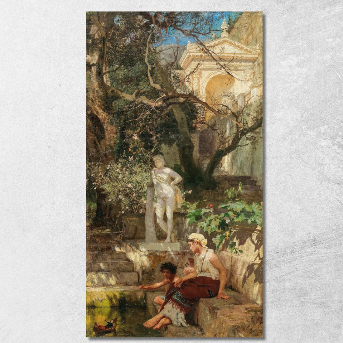 Ore Di Svago In Riva All'Acqua Henryk Siemiradzki hsm23 quadro stampato su tela Ore Di Svago In Riva All'Acqua Henryk Siemiradzki hsm23 quadro stampato su tela