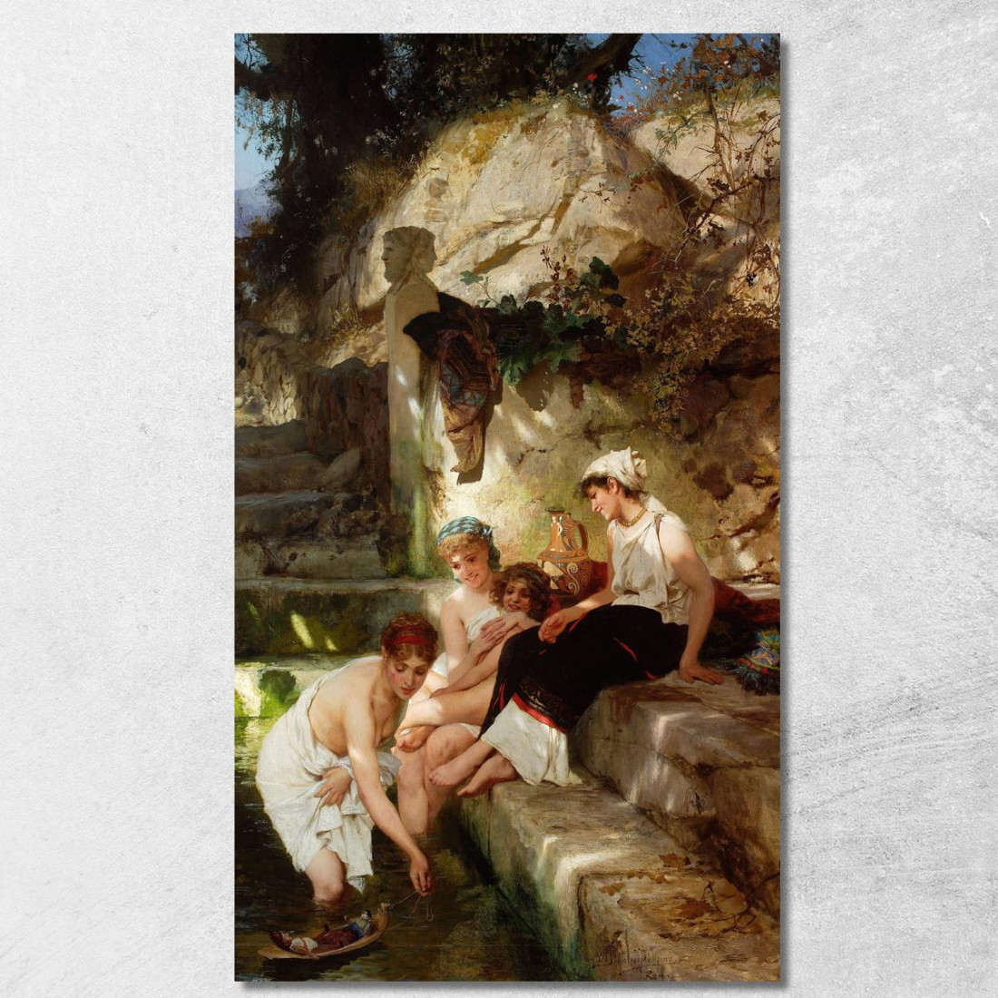 Idillio Romano Prima Del Bagno Henryk Siemiradzki hsm35 quadro stampato su tela Idillio Romano Prima Del Bagno Henryk Siemiradzki hsm35 quadro stampato su tela