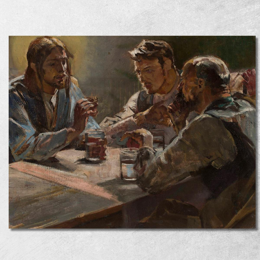 Cristo A Emmaus Jacek Malczewski jml14 quadro stampato su tela Cristo A Emmaus Jacek Malczewski jml14 quadro stampato su tela