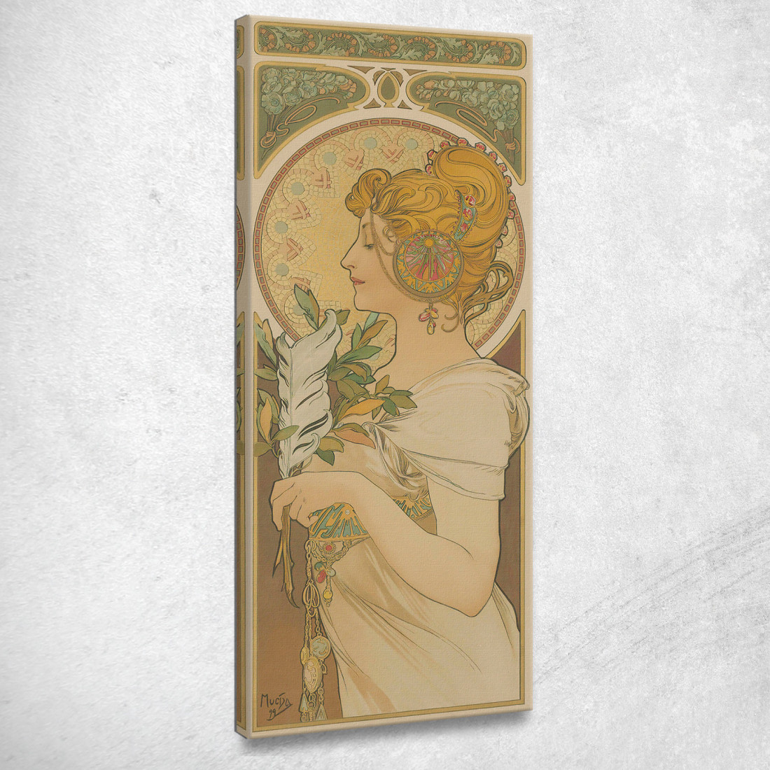 Piuma Alphonse Mucha amu61 quadro stampato su tela Piuma Alphonse Mucha amu61 quadro stampato su tela