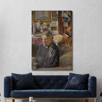 Helena La Sorella Dell'Artista In Casa Jacek Malczewski jml39 quadro stampato su tela