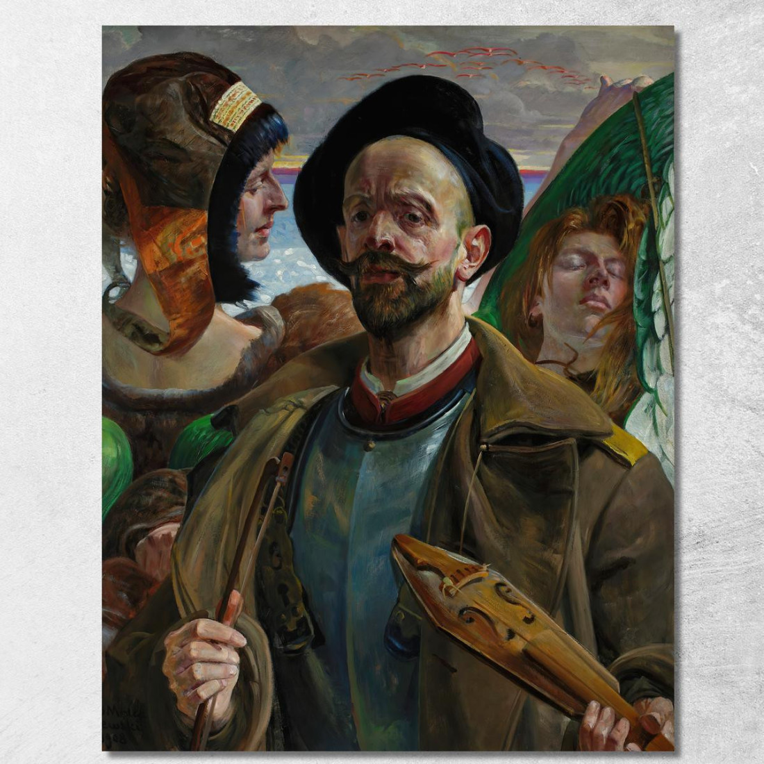 Su Una Corda Autoritratto Jacek Malczewski jml70 quadro stampato su tela Su Una Corda Autoritratto Jacek Malczewski jml70 quadro stampato su tela