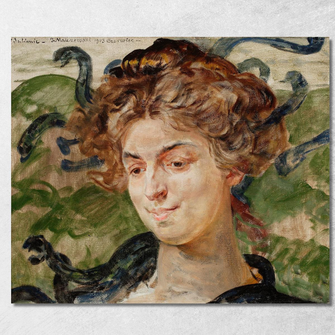 Ritratto Dell'Attrice Helena Sulima Nei Panni Di Gorgone Jacek Malczewski jml86 quadro stampato su tela Ritratto Dell'Attrice Helena Sulima Nei Panni Di Gorgone Jacek Malczewski jml86 quadro stampato su tela
