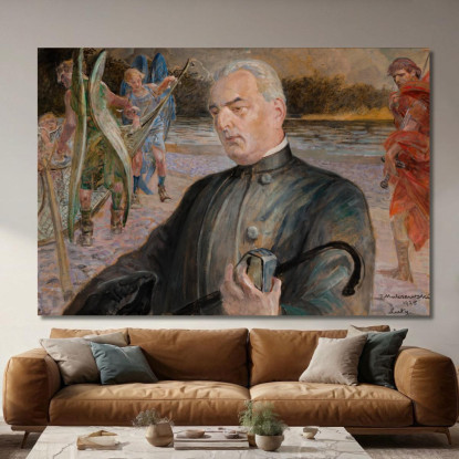 Ritratto Del Reverendo Jan Jasiak Jacek Malczewski jml95 quadro stampato su tela