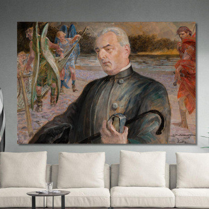 Ritratto Del Reverendo Jan Jasiak Jacek Malczewski jml95 quadro stampato su tela