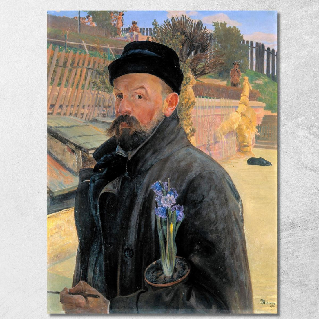 Autoritratto Con Un Giacinto Jacek Malczewski jml111 quadro stampato su tela Autoritratto Con Un Giacinto Jacek Malczewski jml111 quadro stampato su tela
